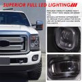 High Power Led Projector Driving Fog Lights Lamp With Switch Compatible Ford F250 F350 F450 F550 Super Duty 11-16 Pair Clear