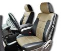 Iggee Black Beige Artificial Leather Custom Fit Front Seat Cover Designed For 2011-2015 Ford F-250 