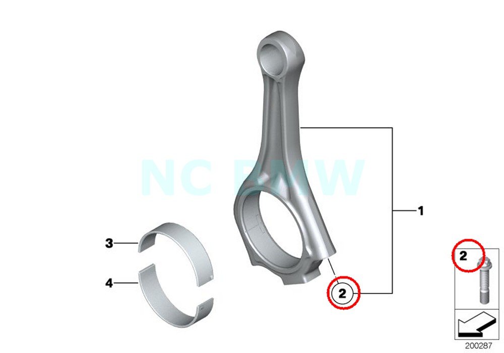Engine Connecting Rod Bolt Bmw11247516322 Chrome Finish
