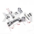 Xkh-chrome Long Angled Highway Peg Mounting Kit And Footpeg Footrest Compatible With Honda Goldwing Vtx1300 Shadow Valkyrie