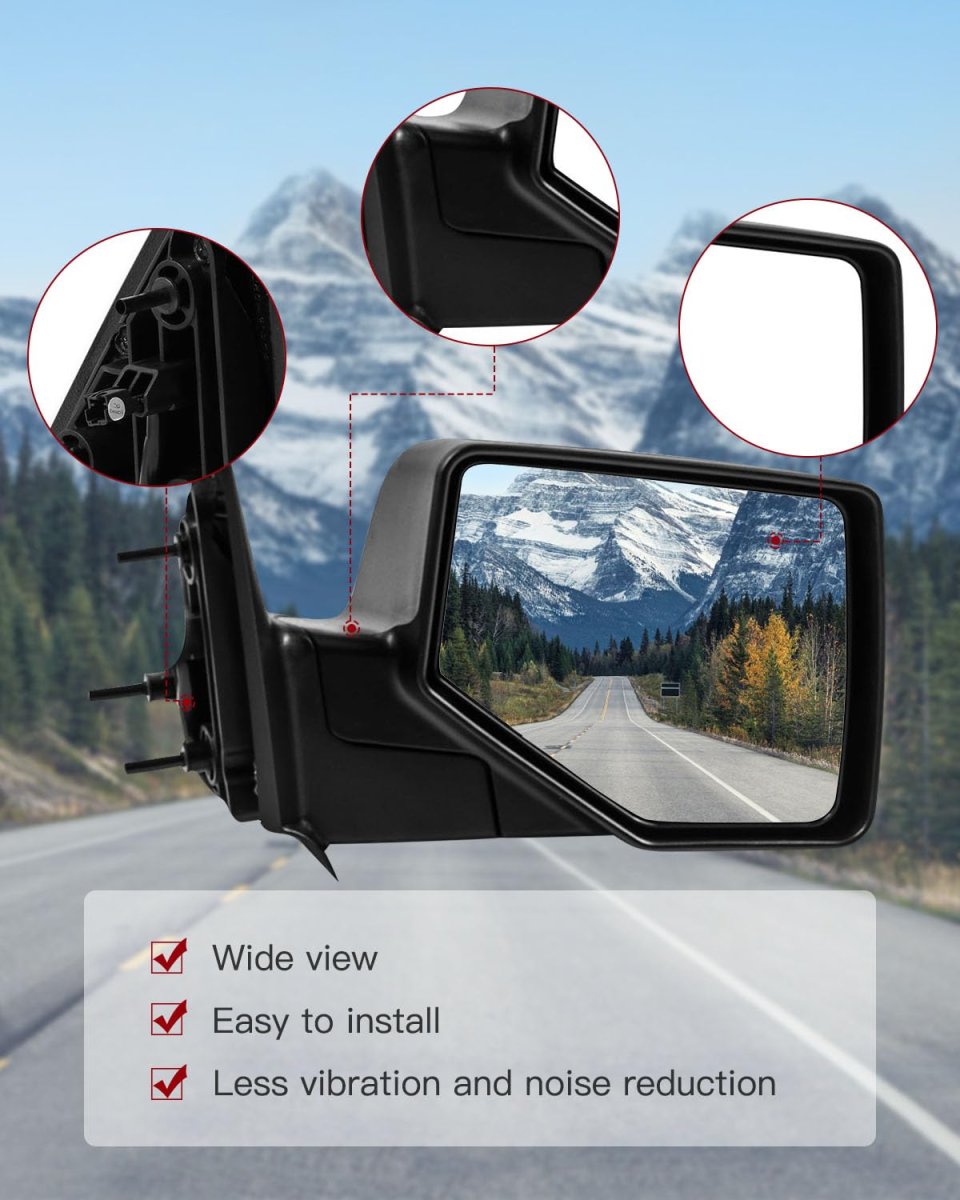 Passenger Side View Mirror For 2006 2011 Ford Ranger Manual Folding And Adjustment Non Heated Black Textured Finish Fo1321283