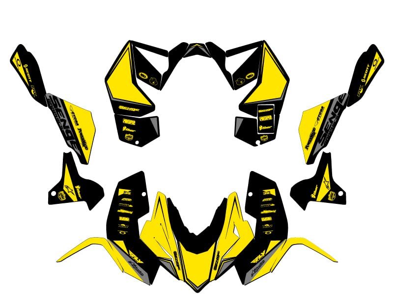 All Years Ltr 450 Binary Yellow Senge Graphics Kit For Suzuki