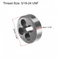 Uxcell Round Die Stock Handle Wrench Set 5 16-24 Unf Threading And 25mm Holder Fits 16mm-25mm Od M7-m8 Adjustable For Bolt