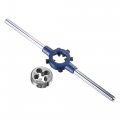 Uxcell Round Die Stock Handle Wrench Set 5 16-24 Unf Threading And 25mm Holder Fits 16mm-25mm Od M7-m8 Adjustable For Bolt