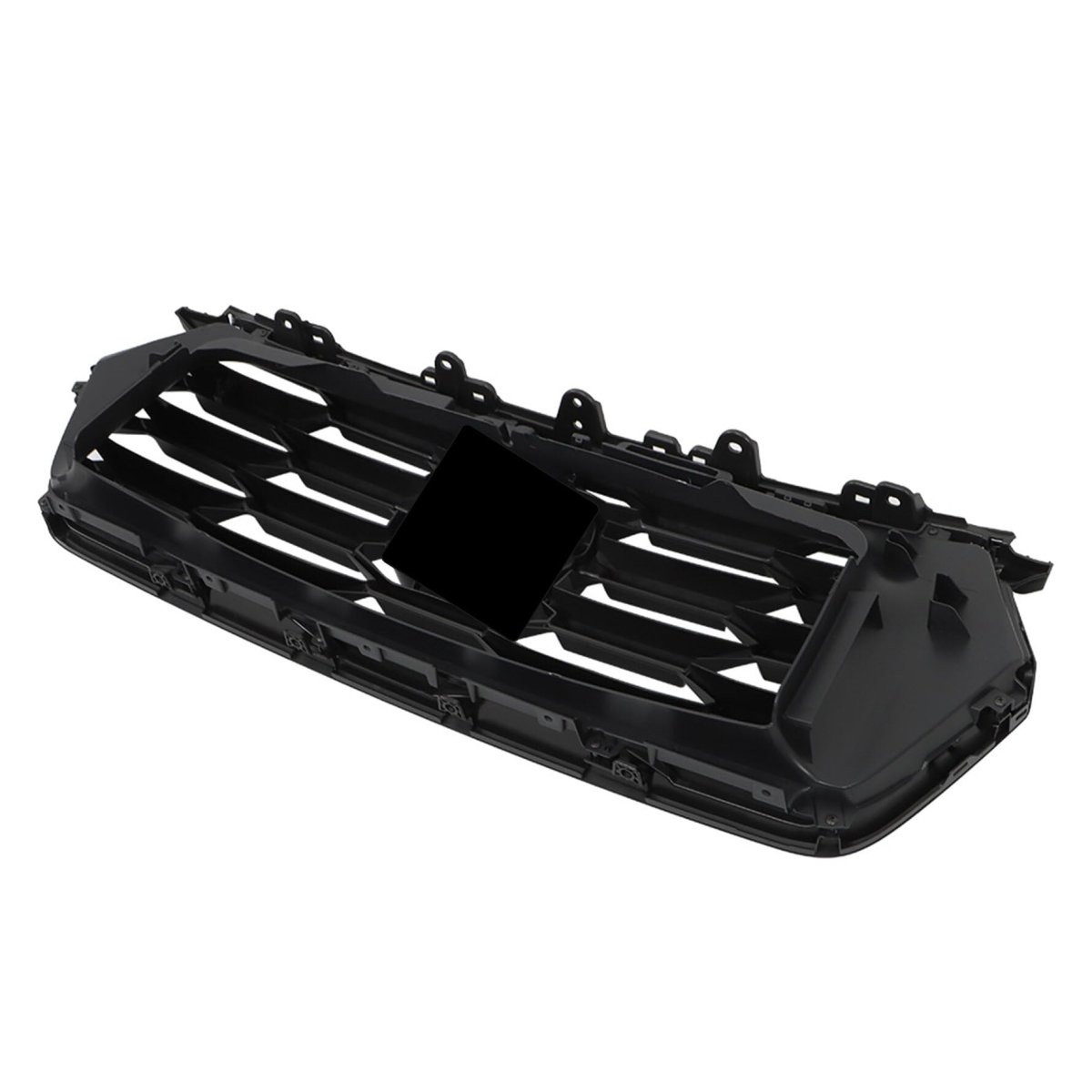 Front Bumper Upper Grille Assembly Glossy Black Grill Replacement For 2023 2024 Pilot Plastic Center Suv