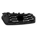 Front Bumper Upper Grille Assembly Glossy Black Grill Replacement For 2023 2024 Pilot Plastic Center Suv