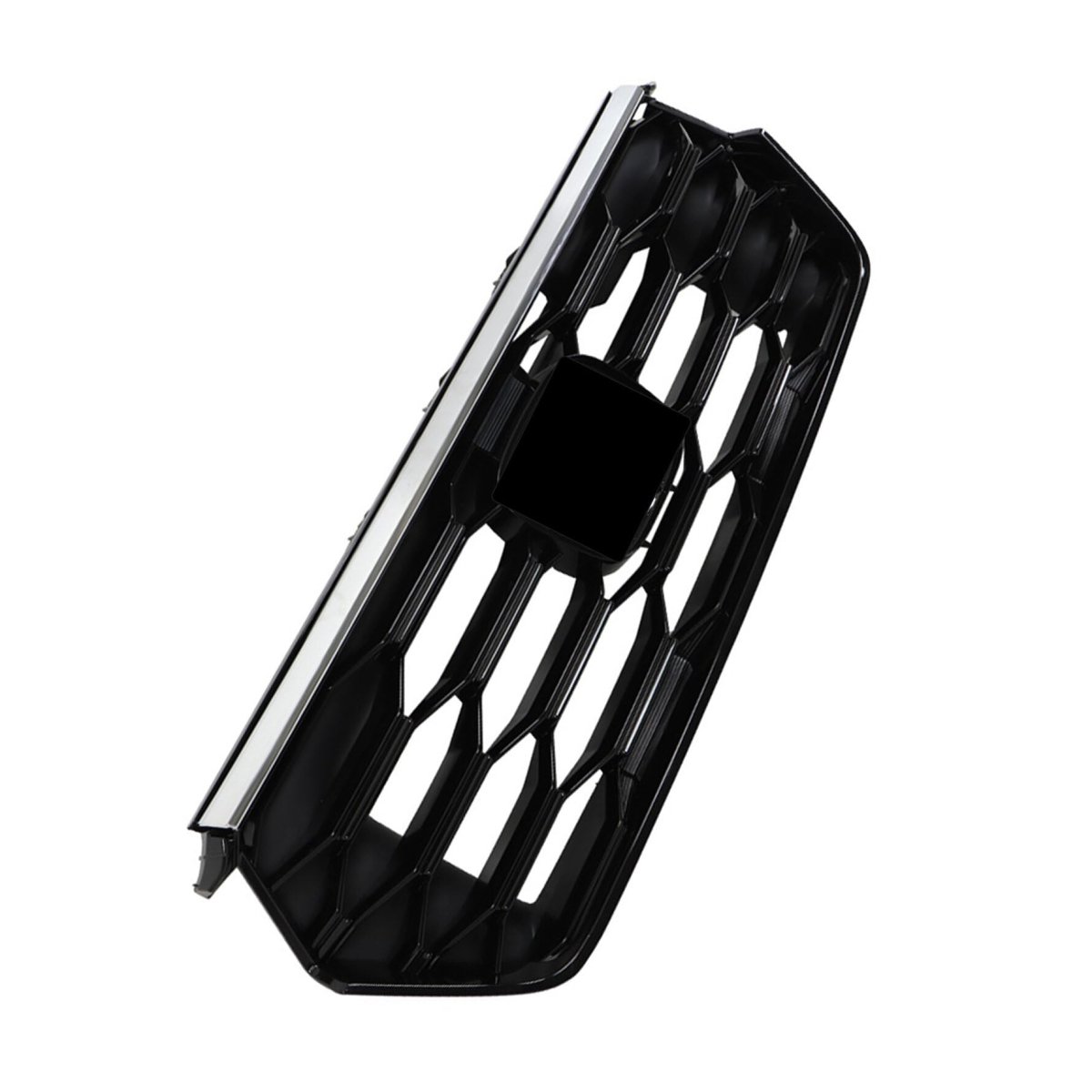 Front Bumper Upper Grille Assembly Glossy Black Grill Replacement For 2023 2024 Pilot Plastic Center Suv