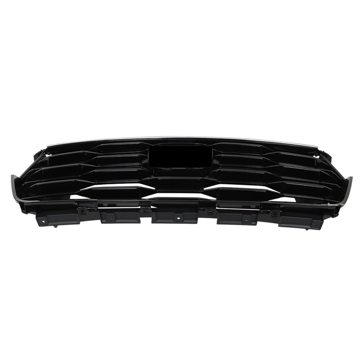 Front Bumper Upper Grille Assembly Glossy Black Grill Replacement For 2023 2024 Pilot Plastic Center Suv
