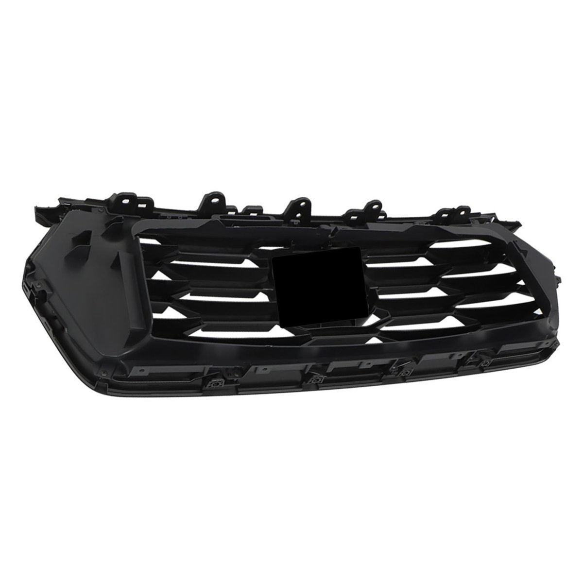 Front Bumper Upper Grille Assembly Glossy Black Grill Replacement For 2023 2024 Pilot Plastic Center Suv