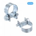 Uxcell 14-16mm Mini Fuel Injection Hose Clamp Zinc Plated Steel Line 10pcs
