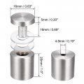 Uxcell 5 8 Dia X 1-1 2 16x32mm Standoff Screws Wall Mount Sign Holders Acrylic Glass Nails 4pcs