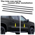 G-plus Body Side Molding Trim 1 18 Compatible With 2014-2018 Chevy Silverado Gmc Sierra Crew Cab 4pcs Silver