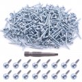 Glarks 280pcs 8x1-1 4 Pocket Hole Screws Zinc Coated Square Drive Self Tapping Fine Thread Wood For And Sheet Metal  