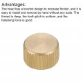Uxcell Knurled Thumb Nuts 4pcs M3 X D10 5mm H6mm Brass Nut Flat Head Blind Hole Lock Adjusting For 3d Printer Parts
