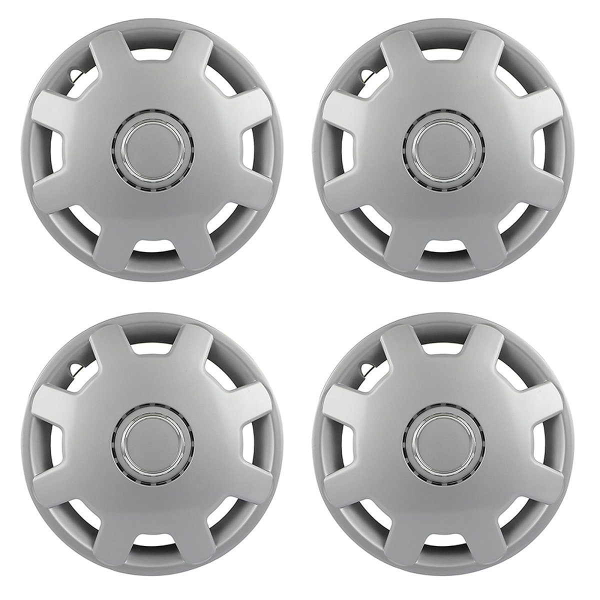 13 In Universal Wheel Rim Cover Silver Hubcaps Durable Pp Material Replacement For Acura Chevrolet Dodge Ford Honda Hyundai Kia