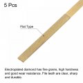 Uxcell Diamond Needle Files 3mm X 140mm Titanium Coated Flat Hand Tool With Tpu Handle For Metal Stone Wood 5pcs