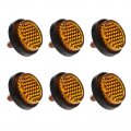 6pcs Yellow Motorcycle Mini License Plate Reflector M5 Screw Mount Round Warning Tag Bolt For Bicycle Car Tractor Truck Boat 