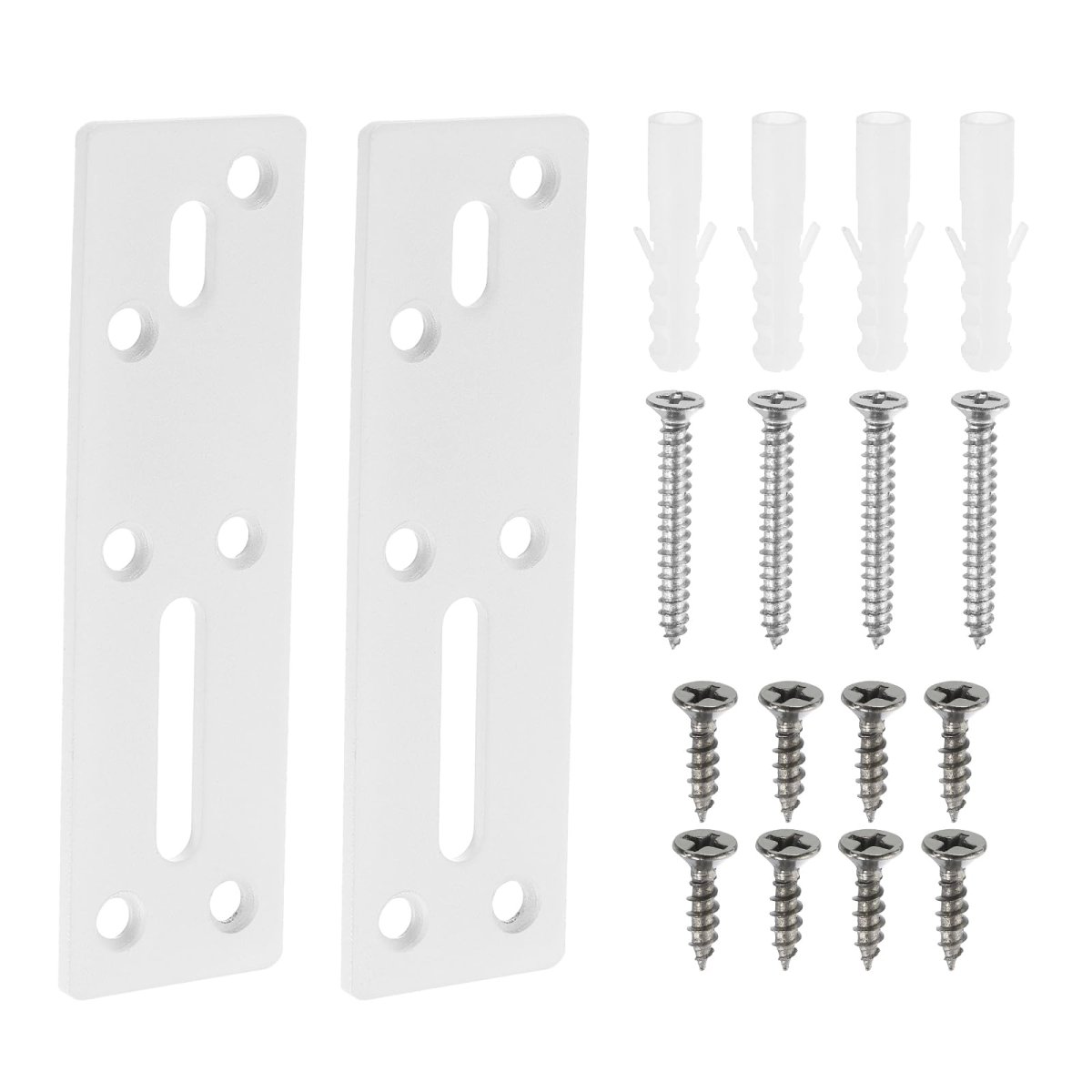 Straight Steel Flat Plate 2pcs 117x35mm Heavy Duty Mending With Holes Metal Reinforcement Mounting Joining Bracket Screws For