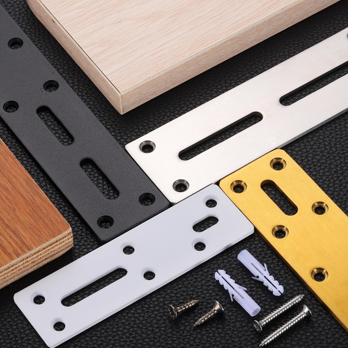 Straight Steel Flat Plate 2pcs 117x35mm Heavy Duty Mending With Holes Metal Reinforcement Mounting Joining Bracket Screws For
