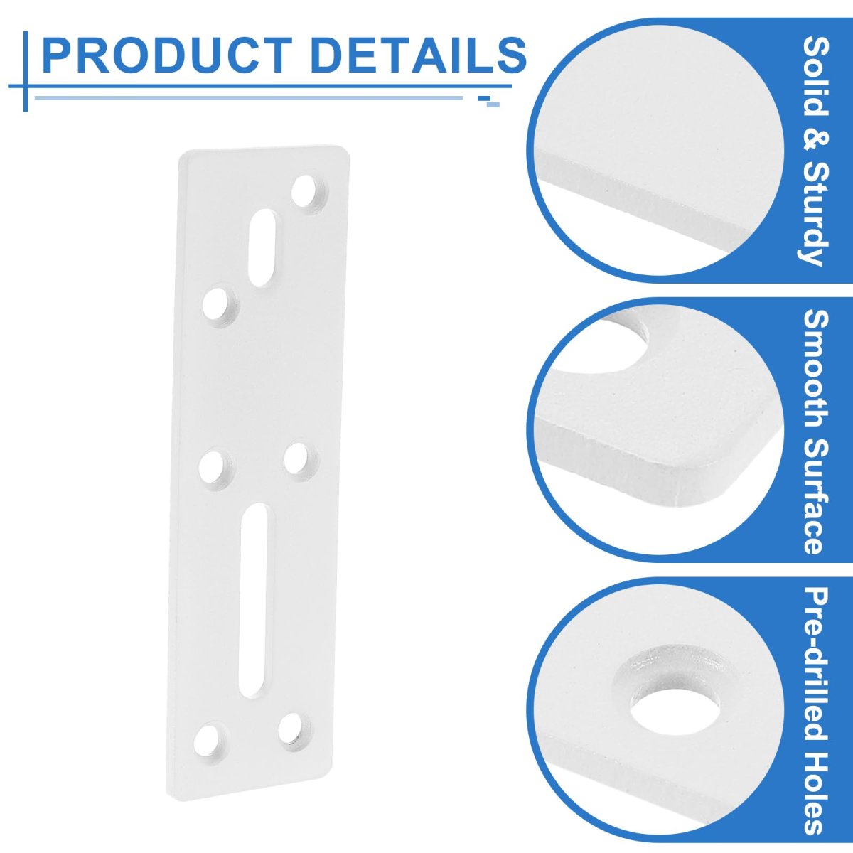 Straight Steel Flat Plate 2pcs 117x35mm Heavy Duty Mending With Holes Metal Reinforcement Mounting Joining Bracket Screws For
