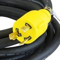 Houseables Extension Cord Electric Wire 3 Prong 30 Amp 250 Volt Single Black 25 Ft All Rubber 10 Gauge Heavy Duty L6-30