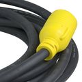 Houseables Extension Cord Electric Wire 3 Prong 30 Amp 250 Volt Single Black 25 Ft All Rubber 10 Gauge Heavy Duty L6-30