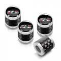 Ipick Image For Chevrolet Camaro Zl1-1le Logo On Real Carbon Fiber Barrel Black Aluminum Tire Valve Stem Caps Black Silver