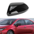 Black Left Driver Side Mirror Cover For 2020 2021 2022 2023 2024 2025 Toyota Corolla Hybrid Le Se Xle Xse Glossy Plastic 
