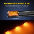 9 Led Marker Tail Trailer Light Bar 14 2in Amber Clearance Identification For 12v Pickup Truck Rv Boat Rear Stainless Steel