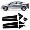 Car Exterior 10pcs Pillar Post Side Door Window Molding Trim Glossy Black Replacement For Hyundai Elantra 2012a 2016