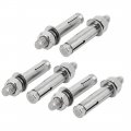 A M12x80mm Stainless Steel Sleeve Anchor Expansion Bolts Silver Tone 6pcs 