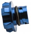 Vms Racing Blue Oil Cap With Black Engine Notice Emblem In Cnc Machined Billet Aluminum Compatible Ford Lincoln Mercury Engines