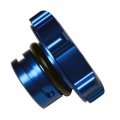 Vms Racing Blue Oil Cap With Black Engine Notice Emblem In Cnc Machined Billet Aluminum Compatible Ford Lincoln Mercury Engines