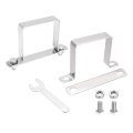 2pcs U Shape Square Tube Clamp 70x70mm Shaped Bracket 304 Stainless Steel Strap With Bolt Plate Nuts And Wrench For Pipes Door 
