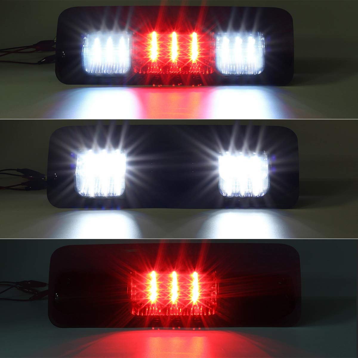 Partsam High Mount Stop Light 3rd Third Brake Replacement For Ford F150 F-150 2004 2005 2006 2007 2008 Smoked Led Rear Cab Roof