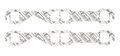 150a Large Race Square Port Exhaust Gasket High Temperature Acrylic Blend For Street Drag And Oval Track Use 