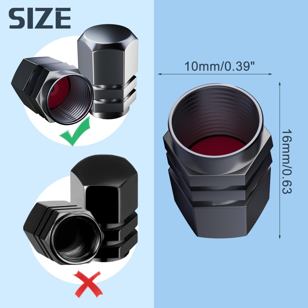 Universal Tire Valve Stem Caps 50 Pack Metal Aluminum With Rubber Seal Dustproof And Leakproof For Cars Suvs Motorcycles