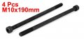 Uxcell M10x190mm 12 9 Alloy Steel Hex Socket Head Cap Screws Bolts Black 4pcs