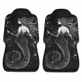 Fehuew Black Beautiful Mermaid 2 Pcs Car Seat Covers Set Vehicle Front Protector Auto Interior Accessories Protetors Mat
