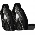 Fehuew Black Beautiful Mermaid 2 Pcs Car Seat Covers Set Vehicle Front Protector Auto Interior Accessories Protetors Mat