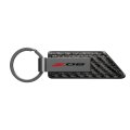 Chevrolet Corvette C8 Z06 Pu Leather Carbon Fiber Texture Strap Black Metal Bar Key Chain Official Licensed 