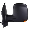 Black Left Side Mirror Fit For 2008-2013 Chevy Express 2500 Textured Glass Manual Folding Heated Turn Signal 