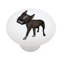 Mega Noggin Pitbull Decorative High Gloss Ceramic Drawer Knob 