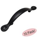 Cosmas 7959fb Flat Black Cabinet Hardware Arched Handle Pull 3 Inch 76mm Hole Centers 5-3 4 Overall Length 10 Pack 