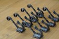 Vintage 8 Iron Antique Style Coat Hooks Hat Rack Tree Restoration Industrial Fancy Lot 