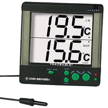 Digi-sense Calibrated Big-digit 4-alarm Digital Thermometer Celsius