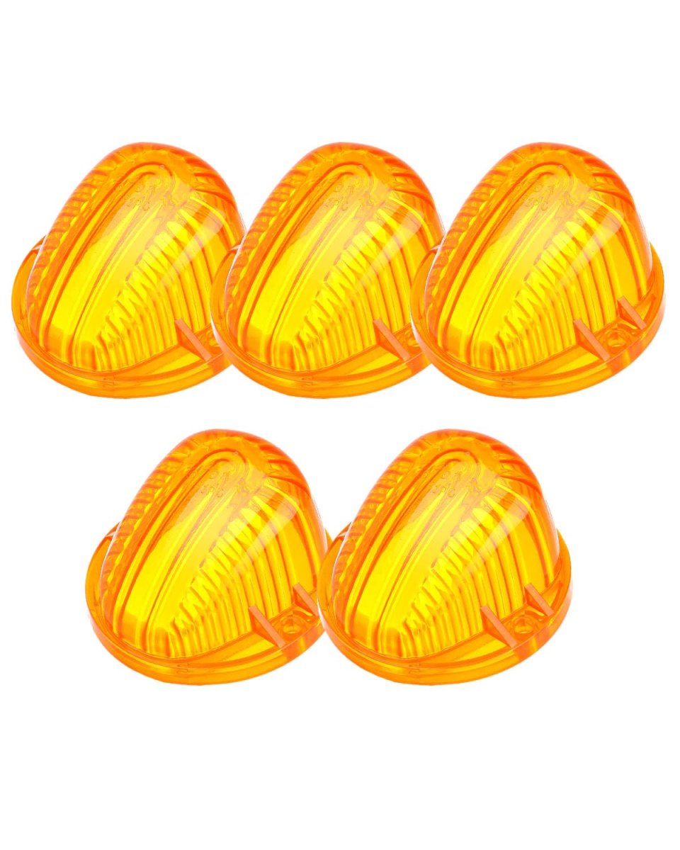 5 Piece Amber Round Cab Marker Cover Lens For Chevrolet C10 C20 C30 K10 K20 K30 And Gmc C1500 C2500 C3500 Trucks Suburbans