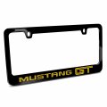 Ford Mustang Gt Speed-line In Yellow Black Metal License Plate Frame