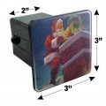 Christmas Holiday Santa Going Down The Chimney Tow Trailer Hitch Cover Plug For 2 In Receivers Black Abs Plastic With Uv