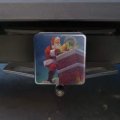 Christmas Holiday Santa Going Down The Chimney Tow Trailer Hitch Cover Plug For 2 In Receivers Black Abs Plastic With Uv